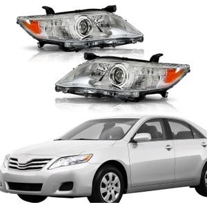 Headlights Assembly Replacement for Toyota Camry Base/ CE/ LE/ XLE 2010 2011 Projector Headlights Headlamps Driver & Passenger Side
