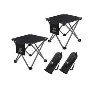 Opliy Camping Stool 2 Pack,13 Inch Portable Folding Stool for Outdoor Gardening and Beach Hiking Fishing,Foot Stool with Carry Bag (Black)