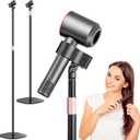Hair Dryer Stand, 1.68M Height Adjustable Blow Dryers Holder, Ultra Stable Holder with 360 Rotating, Universal Clips, Work with All Dryer, Floor Dryer Stand for Salons or Home Use