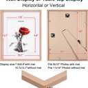 KINLINK 11x14 Picture Frame Set of 2, Wooden 14x11 Photo Frames with Plexiglass for 8x10 Picture with Mat or 11x14 Without Mat, Collage for Wall Gallery and Tabletop Display, 11 x 14 Frame Rose Gold