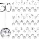 Wedding Table Numbers 1-30 Silver Disco Ball Table Number Holders for Reception Seat Wedding Birthday Event Party Decoration(Silver)