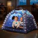 Starry Kids Play Tent with Lights & Portable Bag for Indoor Outdoor, Inside Children Tents for Ages 3-12 Boys & Girls, 51" x 51" x 43" Blue