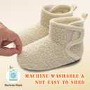 BARERUN Baby Toddler Slippers Girls Boys House Shoes Fuzzy Boots Socks | Breathable, Lightweight, Fur Lined, Easy Slip on and off, Non-Slip Rubber Sole, Machine Washable, for Bedroom Indoor Outdoor (Beige)