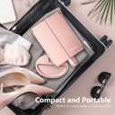 Flymiro Tri-fold Lighted Vanity Makeup Mirror with 3x/2x Magnification,Light up Mirror for Makeup,Touch Screen 21 LEDs,180 Rotation Countertop Cosmetic Mirror,Gifts for Women Mom Teen Girls