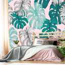 XMPMBM-Tropical Leaf Botanical backsplash Large Decorative Wallpaper Banana Leaf Plant Bedroom Bathroom wall Mural- W 154" X H 105"（112 Square Foot）