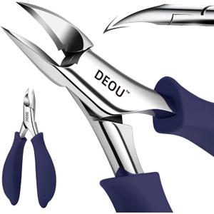 DEOU Professional Stainless Steel Podiatrist Nail Clippers, Heavy Duty Manicure Pliers for Thick Nails, Pedicure Toe Nail Clippers Tools for Men Women (Dark Blue)