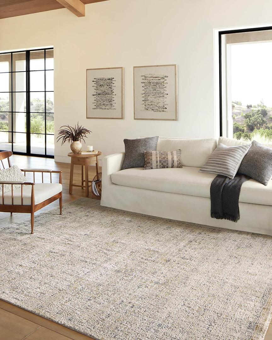 Loloi Amber Lewis Alie Collection ALE-02 Sand/Sky 9'-6'' x 13'-1'', .13'' Pile Height, Area Rug
