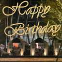 Happy Birthday Neon Sign - 16.5x10inch Custom Neon Sign for Wall Decor, Happy Birthday Light Up Sign Backdrop with Dimmable Switch for Bar Backyard Garden Party Best Kids Gift (Warm White)