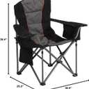 HIGH POINT SPORTS Oversized Portable Camping Folding Chair, Heavy Duty Foldable Outdoor Chair, Camp Chair with Cup Holder and Cooler Bag Support 450 LBS, Black…
