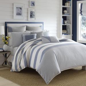 Nautica - King Duvet Cover Set, Cotton Reversible Bedding with Matching Shams, Mediterranean Inspired Home Decor for All Seasons (Fairwater Blue, King)