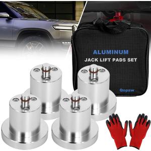 Jack-Puck Compatible with Rivian R1T/R1S, Aluminum Lift Adapter Set Heavy Duty Jack-Puck Magnetic Adapter 4pcs Floor Jack Lift Point with Storage Case