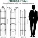 WellSign Garden Obelisk Trellis for Climbing Plants Outdoor, 6.6ft Tall Rustproof Coated Metal Plant Support with Garden Twist Tie for Tomato Cucumber Ivy Vines Rose Potted Plant Trellis 1 Pack