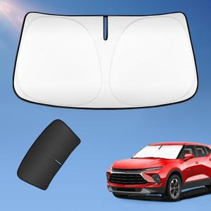 Sun Shade Sunshade for Chevrolet Blazer 2019-2024 Windshield Cover, 2-Layers Sun Shield for Chevy Blazer 240T Silver Coating Sun Visor Foldable Window Shade Blocks UV Rays Car Accessories Sun Shade Sunshade for Chevrolet Blazer 2019-2024 Windshield Cover, 2-Layers Sun Shield for Chevy Blazer 240T Silver Coating Sun Visor Foldable Window Shade Blocks UV Rays Car Accessories