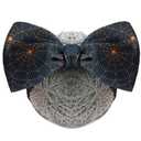 2 x Halloween 7in*5in Baby Girl Bows Large Double Bows Headband with Handmade Stretchy Hairbands for Newborn/Infant bows (Spider Web--Black)