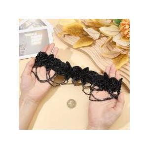 Black Plastic Jewels Headband