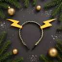 4 x OUNONA Flash Hairband Christmas Flash Headband - Yellow Headband for Women Lightweight Comfortable Party Accessory Perfect for Christmas Gatherings and Cosplay Events - 10.63 X 7.87 Inches