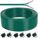 100FT SPT-1 Christmas Electrical Wire with 6pcs Vampire Plugs, 18/ 2 Gauge Low Voltage Extension Cord, 18 AWG 2-Conductor Flexible Wire for Outdoor Holiday Lights, Landscape Lighting
