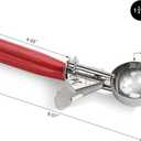 New Star Foodservice 34868 Commercial-Grade Thumb Press Food Disher/Ice Cream Scoop, 18/8 Stainless Steel, 1.75 oz, Size 24, Red