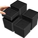 Flechazo Pack of 16 Furniture Bed Risers, 2 or 4 Inch Heavy Duty Adjustable Furniture Risers with Non-Slip Mats for Bed, Desk, Sofa and Table