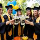 Graduation Cups 2026, Class of 2026 Cups, 48 Pack 16 oz Clear Plastic Graduation Cups, Black and Gold Congrats Grad Disposable Cups for Graduation Party Supplies