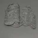 GORGECRAFT 3 Yards 9 Inches Width Metaillic Venice Edging Trimming Sequin Flower Embroidery Lace Ribbon Applique Sewing Lace Trim Floral Lace Crown Edge for Fabric Embroidered Wedding Bridal(Silvery)