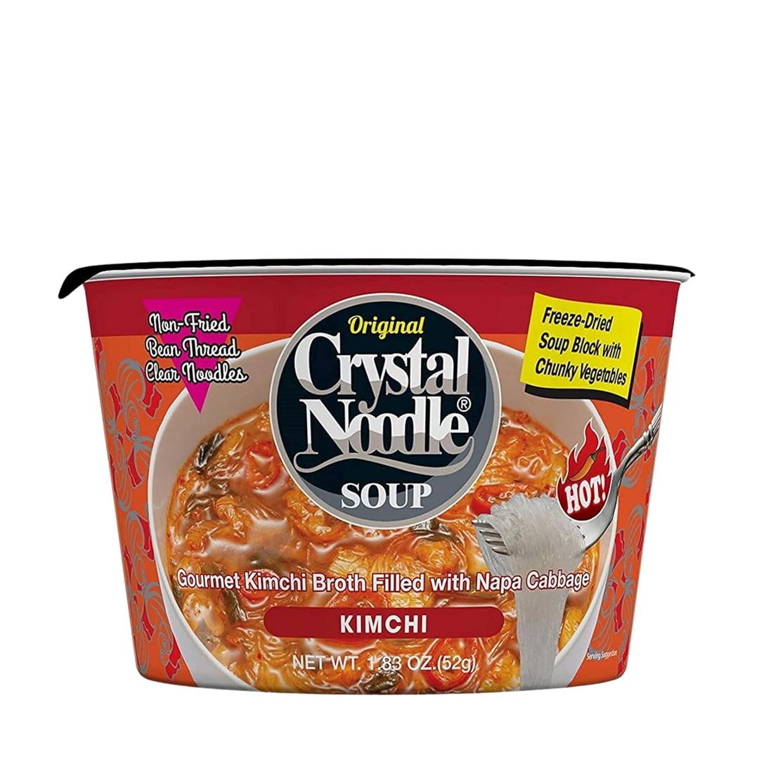 Crystal Noodle Soup, Kimchi, Savory Broth Filled with Spicy Napa Cabbage, (Pack of 6 Cups) 1.83 OZ (EXP 06/13/25)
