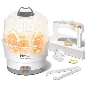 HEYVALUE Ease-Steam Bottle Sterilizer, Compact Baby Bottle Sterilizer, Fast One-Touch Operation (Esterilizador de Biberones), Electric Sterilizer for Baby Bottles, Baby Essentials & Breast Pump Parts : Baby