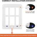 Dog Door for Sliding Door, Lockable Dog Screen Door with Magnetic Closure Easy Install Pet Door for Dogs Cats, Inner Flap 11.2 x 14.4 inches, White L