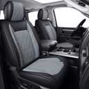 YIERTAI Car Seat Covers for Dodge Ram Fit 2009-2026 1500 2010-2026 2500 3500 Classic Bighorn Longhorn Laramie Tradesman Truck Gray Front