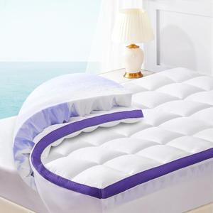 Dual Layer 4 Inch Memory Foam Mattress Topper Queen - 2 Inch Gel Memory Foam and 2 Inch Pillow Top Mattress Pad, 7-Zone Egg Crate Mattress Topper for Back Pain (White)