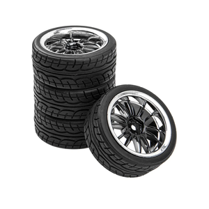 12-Spoke 12mm Hex Hub Wheel Rims & Rubber Tires Compatible with HSP Tamiya HPI Kyosho 1/10 On-Road Touring Car WLtoys 1/14 144001 Traxxas 1/16 Slash RC 1/18 A959B Buggy