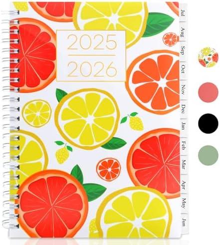2 Pcs Planner 2025-2026,Academic Year Weekly and Monthly Calender Planner, July 2025 - June 2026,Spiral Notebook A5 (6.3" x 8.5") Perfect for Teacher, Student,Office,School Supplies (Orange)