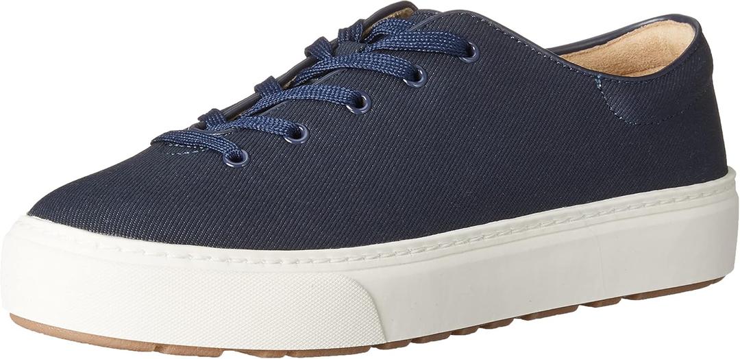 Amazon Essentials Womens Casual Lace Up Platform Sneakers (9, Navy)
