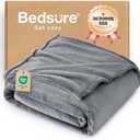 Bedsure Fleece Blanket Twin Size Grey - 300GSM Lightweight Plush Fuzzy Cozy Soft Warm Blanket for Bed, Sofa, Couch, Travel, Camping, 60x80 inches
