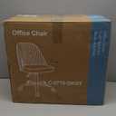 Sweetcrispy Armless Vanity Chair, Cute Comfy Home Office Desk Chair with Wheels, Modern Upholstered Task Computer Seat for Bedroom, Study, Makeup Vanity, Height Adjustable & Swivel, Drak Gray