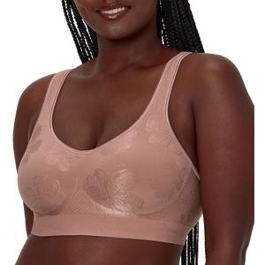 Bali Women's Comfort Revolution Wireless Bra, ComfortFlex Fit Full-Coverage Bra, DF3488 (Large, Smokey Purple Mauve Tropic)