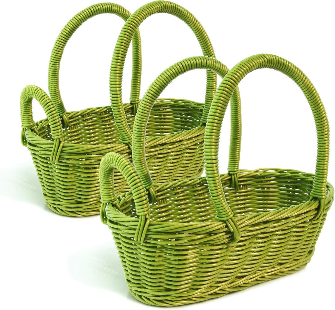 Hand Woven  Wine Bottle Basket, Mountain Green.