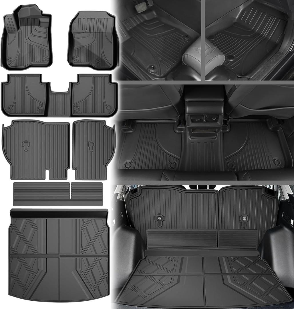 Floor Mats Fit for Honda CRV 2023 2024 2025 2026 All Models (Include Hybrid) - TTX LIGHTING CR-V All Weather Floor Liners & Cargo Liner with Backrest Mats Car Mats Accessories (Fit Upper Deck)