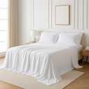 NON Sticky cotton Premium 6 Piece Egyptian Cotton Fitted King Sheet Set, Hotel Quality Soft Breathable Bedding Sheets, 16" Deep Pocket, 78" X 80", White Solid