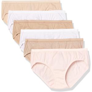 Hanes Ultimate womens 6-pack Breathable Cotton Hipster Panty (5, Soft Taupe, White, Nude, Light Buff, Nude Heather, Sugar Flower Sweet Dot)