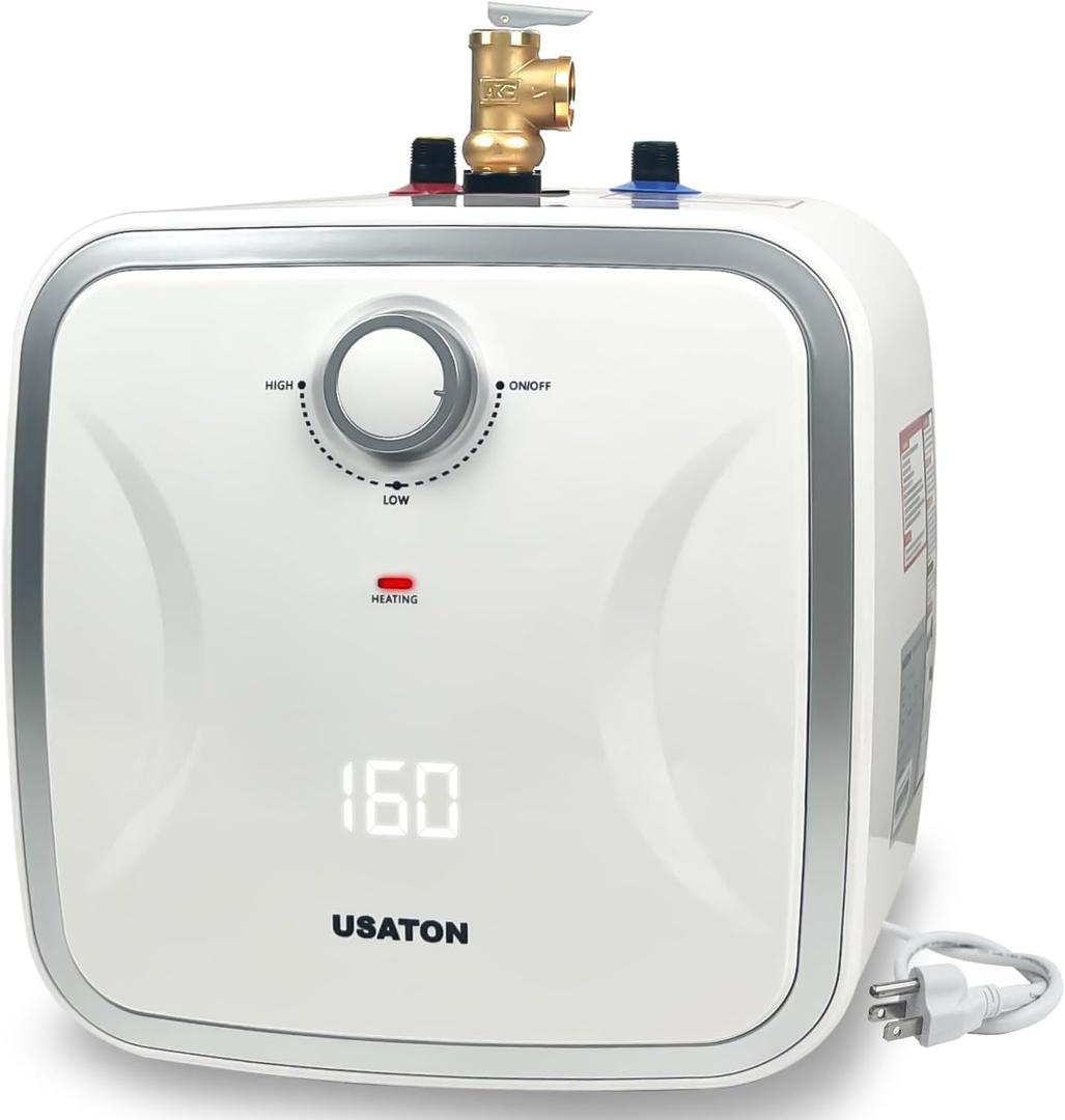 2.5 Gallon Hot Water Heater Electric - Compact Under Sink Instant Portable Mini Small Tank Hot Water with LED Display for RV Camper Kitchen Food Truck, 110V/120 volt, 1440W, Wall or Floor Mounted
