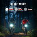 Bike Lights Set with Horn 1400LM USB Rechargeable Bicycle Headlight & Tail Light & Horn Waterproof 3 Lighting Modes Fits Bicycles for Road and Mountain