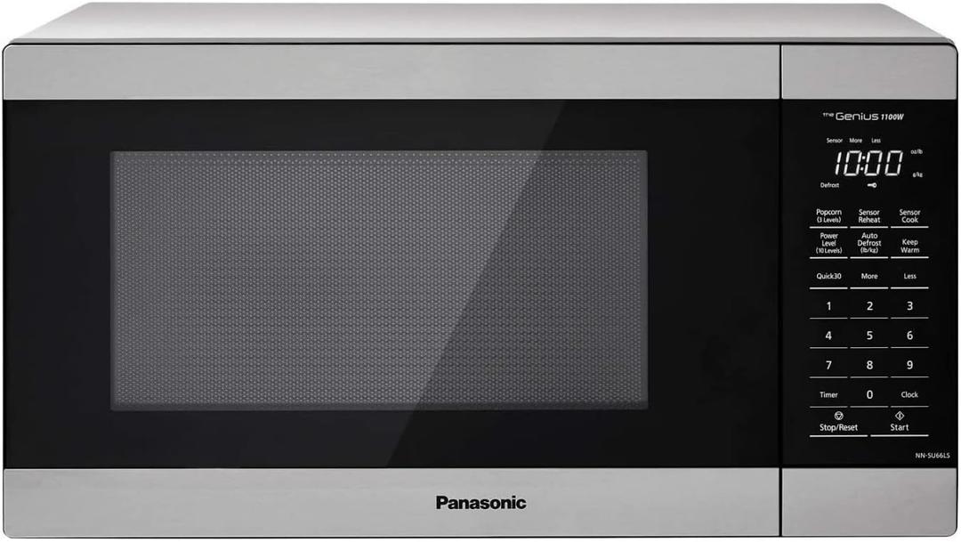 Panasonic NN-SU66LS 1100W with Genius Sensor Cook and Auto Defrost Countertop Microwave Oven, 1.3 cu ft, Stainless Steel