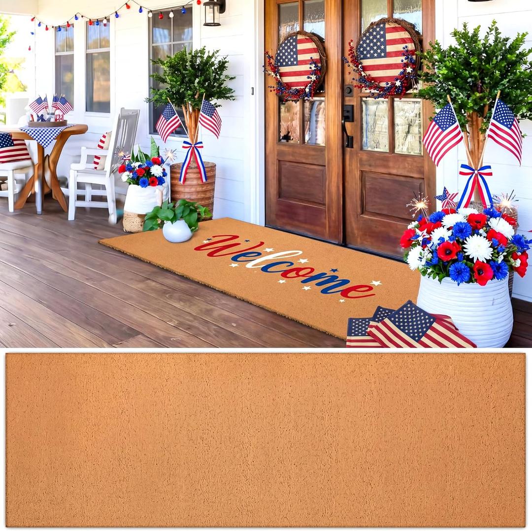 Breling 1 Pcs 16x48 Inch Blank Door Mats for Crafting DIY Plain Brown Door Mats to Paint with Non Slip Rubber Backing Heavy Duty Welcome Doormat for Porch Patio Mudroom Decor