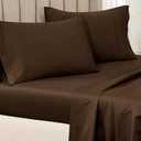 Superior 100% Egyptian Cotton 650 Thread Count, King 2-Piece Pillowcase Set, Single Ply, Solid, Chocolate