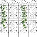hogardeck 4 Packs 72 * 18 inch Metal Garden Trellis for Climbing Plants Outdoor,Heavy Duty,Black Coating Rustproof Trellis for Rose, Vegetable, Flowers, Expandable,Perfect for Training Climbing Plants
