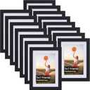 Lyeasw 4x6 Picture Frames Black Set of 15, Display Pictures 4x6 with Mat or 5x7 without Mat, Multi Photo Frames for Wall Hanging or Tabletop