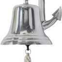 Deco 79 Aluminum Metal Bell Home Wall Decor Wall Sculpture with Anchor Backing, Wall Art 7" x 7" x 10", Silver