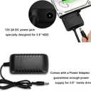 SATA to USB 3.0 Adapter, External Hard Drive Converter Cable for 2.5" 3.5" HDD, SSD with Power Supply