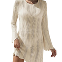 VIMPUNEC Crochet Swimsuit Coverup for Women Summer Bathing Suit Cover Ups Swimwear Beach Dress, XL